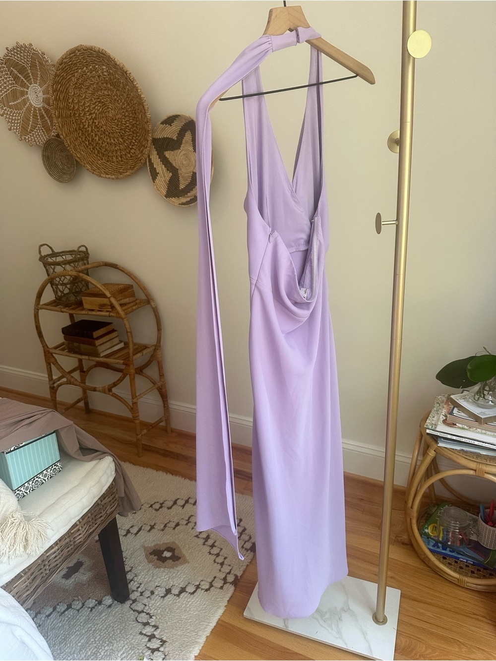 ASTR Hilaire Halter Midi Dress Size Medium Lilac - Picture 8 of 12